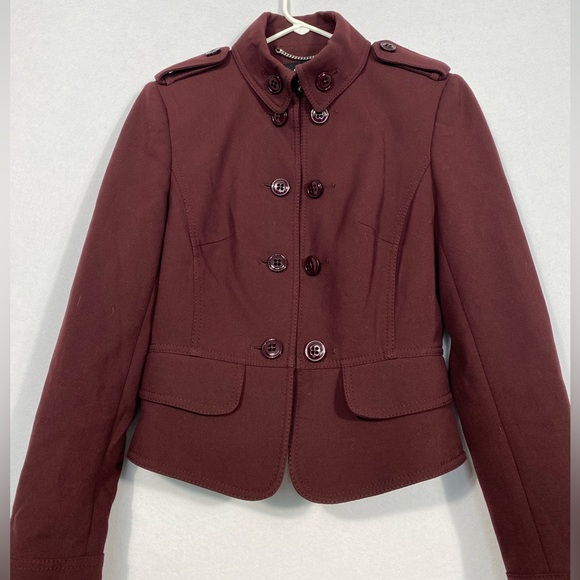 Karen Millen Military Style Blazer/Jacket Aubergine Crop size 6 - Picture 12 of 14